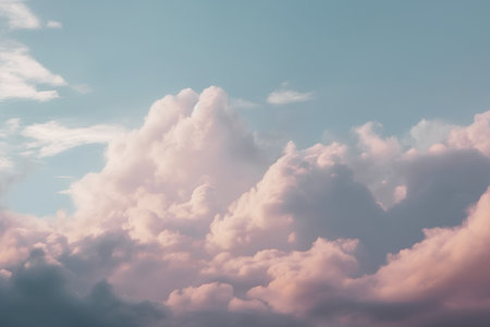 Cloudy sky background - vintage effect style picture. Color of the year 2019.の素材