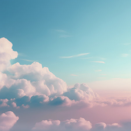 Beautiful cloudscape with pastel colors, 3d rendering backgroundの素材