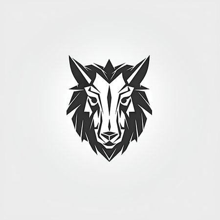Wolf head vector logo template. Head of wild animal, wolf logo.の素材