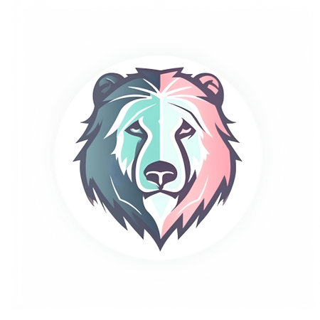 Lion head logo. Vector illustration of a wild animal head.の素材