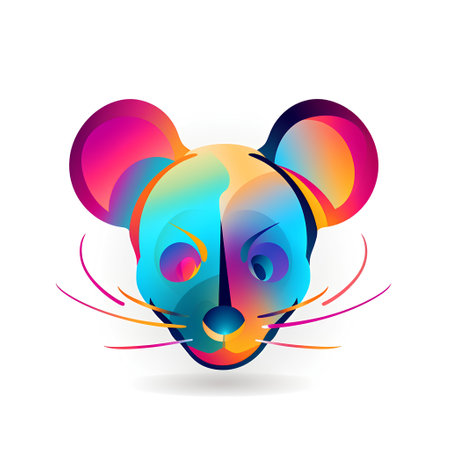 Colorful abstract mouse, vector illustration. Symbol of the year 2020.の素材
