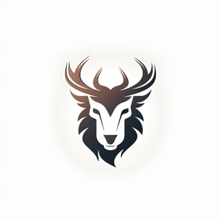 Deer head logo template vector icon illustration design. Wild animal head logo templateの素材
