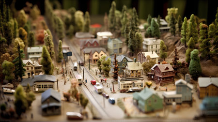 Miniature of the city. Miniature model of the city.の素材