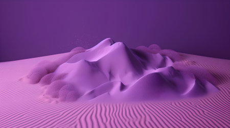 3d render of abstract background with sand dunes in violet colorの素材