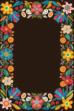 Floral frame with place for your text. Vector Illustration.の素材