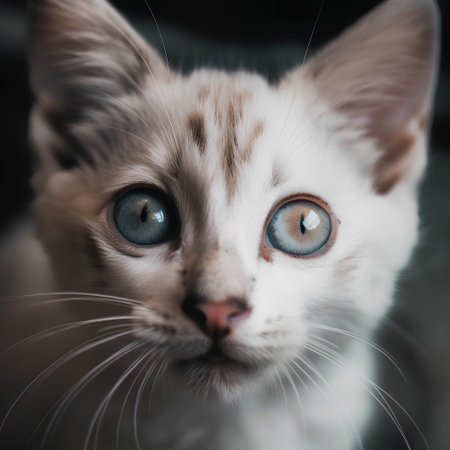 Portrait of a cat with blue eyes, close-up.の素材