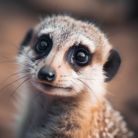 Portrait of a meerkat (Suricata suricatta)の素材