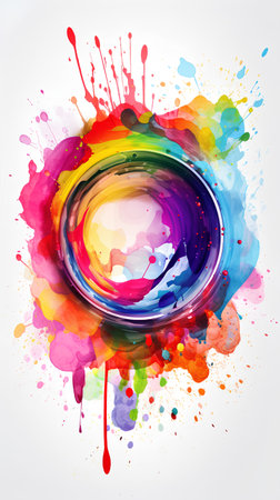 Colorful watercolor splashes on white background. Vector illustration.の素材
