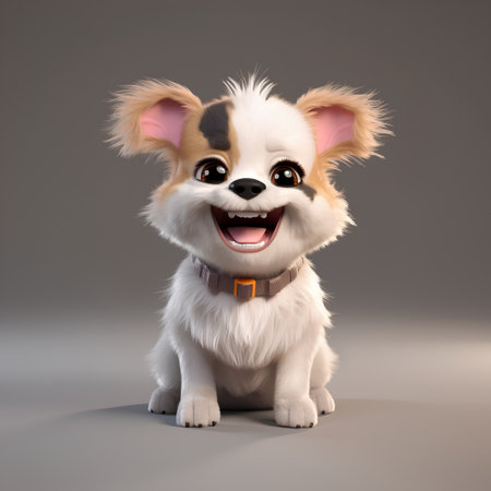 Chihuahua dog isolated on gray background. 3d illustrationの素材