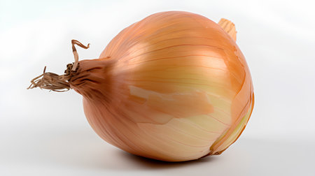 onion on a white background, isolated, close-up.の素材