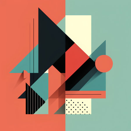 Abstract geometric background with overlapping triangles. Minimalistic design, vector illustrationの素材