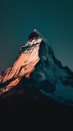 Matterhorn peak at sunrise in Himalayas, Nepal.の素材