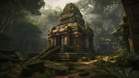 Mysterious temple complex Angkor Wat, Siem Reap, Cambodiaの素材