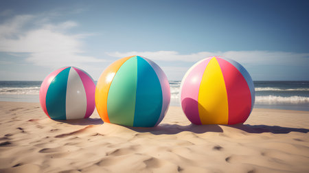 Colorful easter eggs on a sandy beach, retro tonedの素材