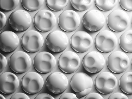abstract background made of white plastic balls, 3d render illustrationの素材