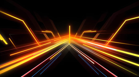 abstract background with glowing neon lines and stripes, 3d renderの素材