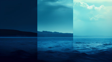 Collage of sea and sky. Collage of sea and sky.の素材