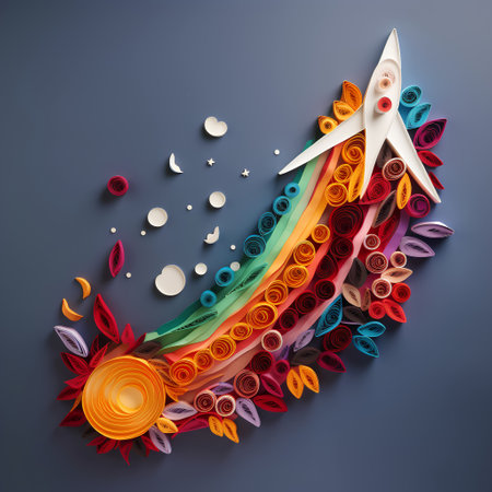 creative diwali festival background with colorful ribbons and starの素材