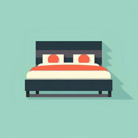 Bed vector illustration. Flat design style. Bed icon. Vector illustration.の素材