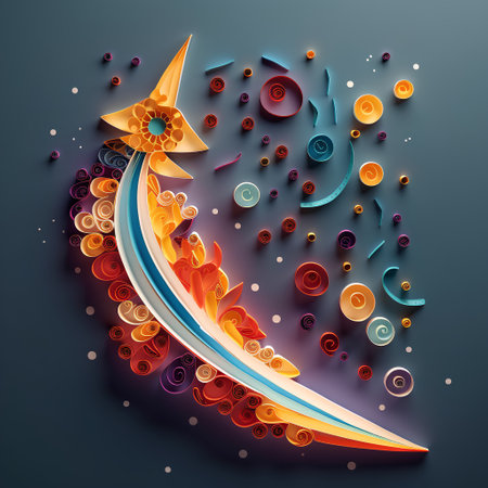 Happy Diwali festival of lights celebration background. Abstract colorful 3d vector illustration.の素材