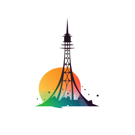 Eiffel tower logo design template. Eiffel tower vector icon.の素材