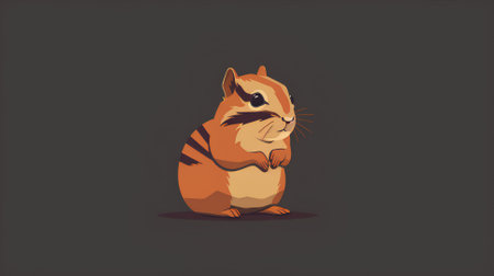 Funny hamster. Vector illustration. Isolated on dark background.の素材