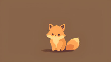 Cute little fox. Vector illustration of a cute little fox.の素材