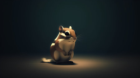 Funny chipmunk on a dark background. 3d renderingの素材