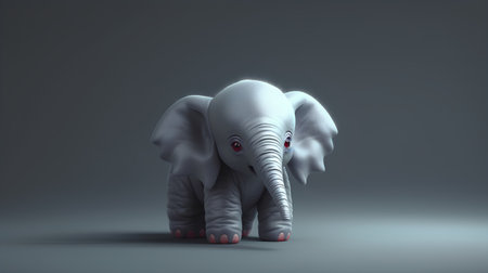 3d rendering of an elephant on a gray background. 3d illustration.の素材