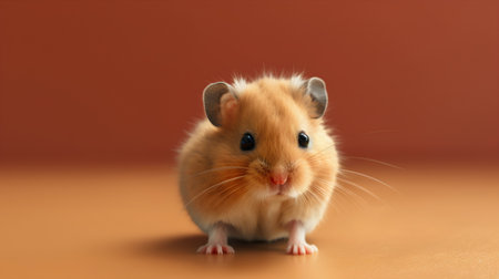 Hamster on a brown background. Hamster on a brown backgroundの素材