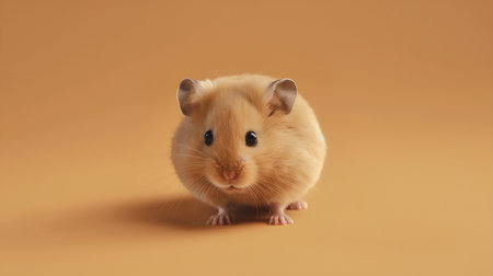 Hamster on a yellow background. Close-up. Studio photography.の素材