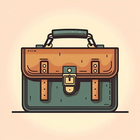 Illustration of a briefcase in retro style. Vector illustration.の素材