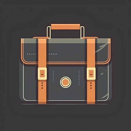 Briefcase icon. Vector illustration of a briefcase icon.の素材
