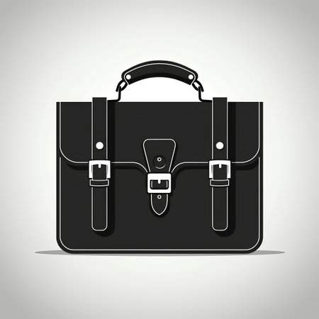 Briefcase icon with shadow on a gray background. Vector illustrationの素材