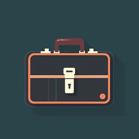 Briefcase web icon, vector illustration. Flat design style.の素材