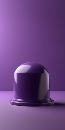Blank purple bell on purple background. 3d render illustration.の素材