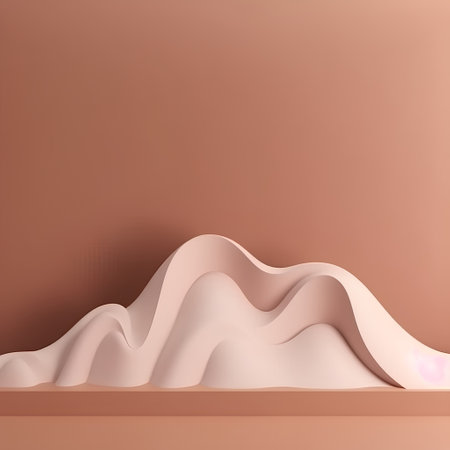 Abstract background with wavy surface. 3d render. Pastel colors.の素材