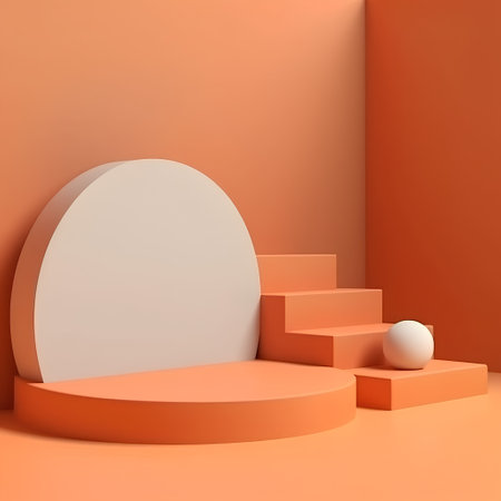 3d render of abstract minimal geometric forms, podium for your designの素材