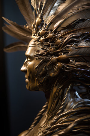 Detail of the sculpture in the Museum of Natural History in Barcelona, Spain.の素材