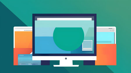 Responsive web design concept. Vector illustration in flat style.の素材