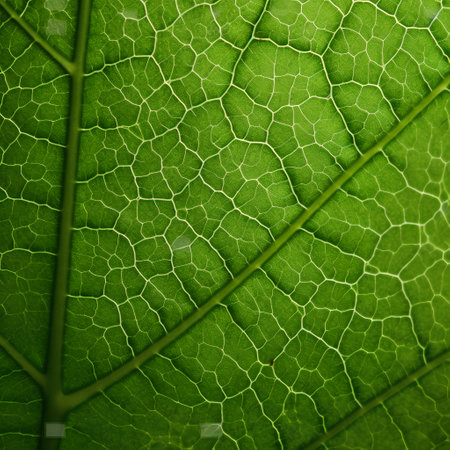 close up of green leaf texture for nature background and copy space.の素材