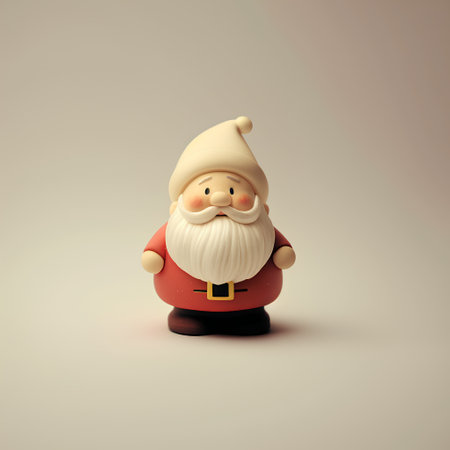 santa claus toy on a gray background. 3d illustrationの素材