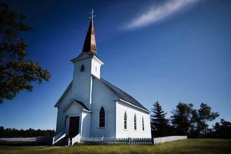 Church in Cape BretonScotia, Canada. This church is a landmark of Nova Scotia.の素材