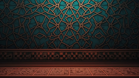 Background with traditional ornament and carpet made in 3d graphics. Eps 10の素材
