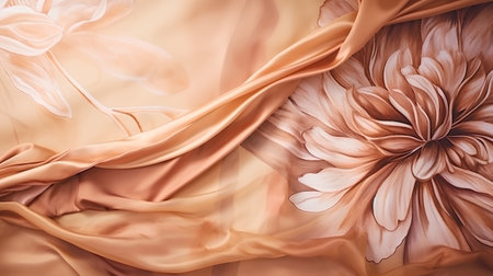 abstract background of silk fabric with flower chrysanthemumの素材