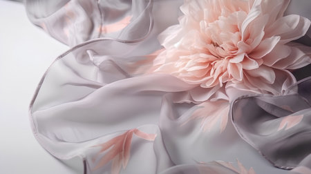 pink and white chrysanthemum on a white backgroundの素材