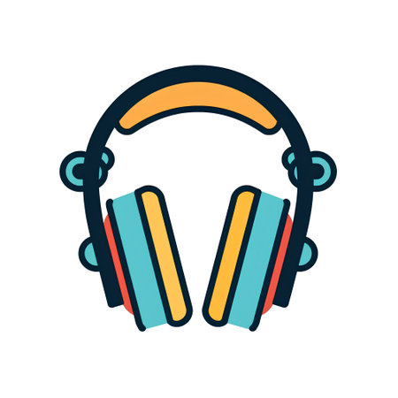 Headphones icon. Vector illustration of headphones. Headset icon.の素材