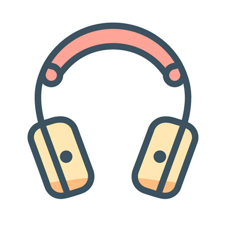 Headphones icon. Vector illustration. Isolated on white background.の素材