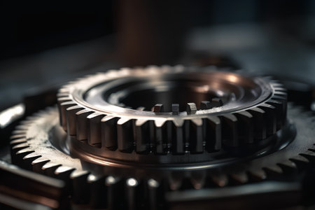 Gearbox close-up, selective focus, shallow depth of fieldの素材