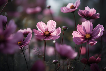 Cosmos flowers blooming in the garden. Selective focus.の素材